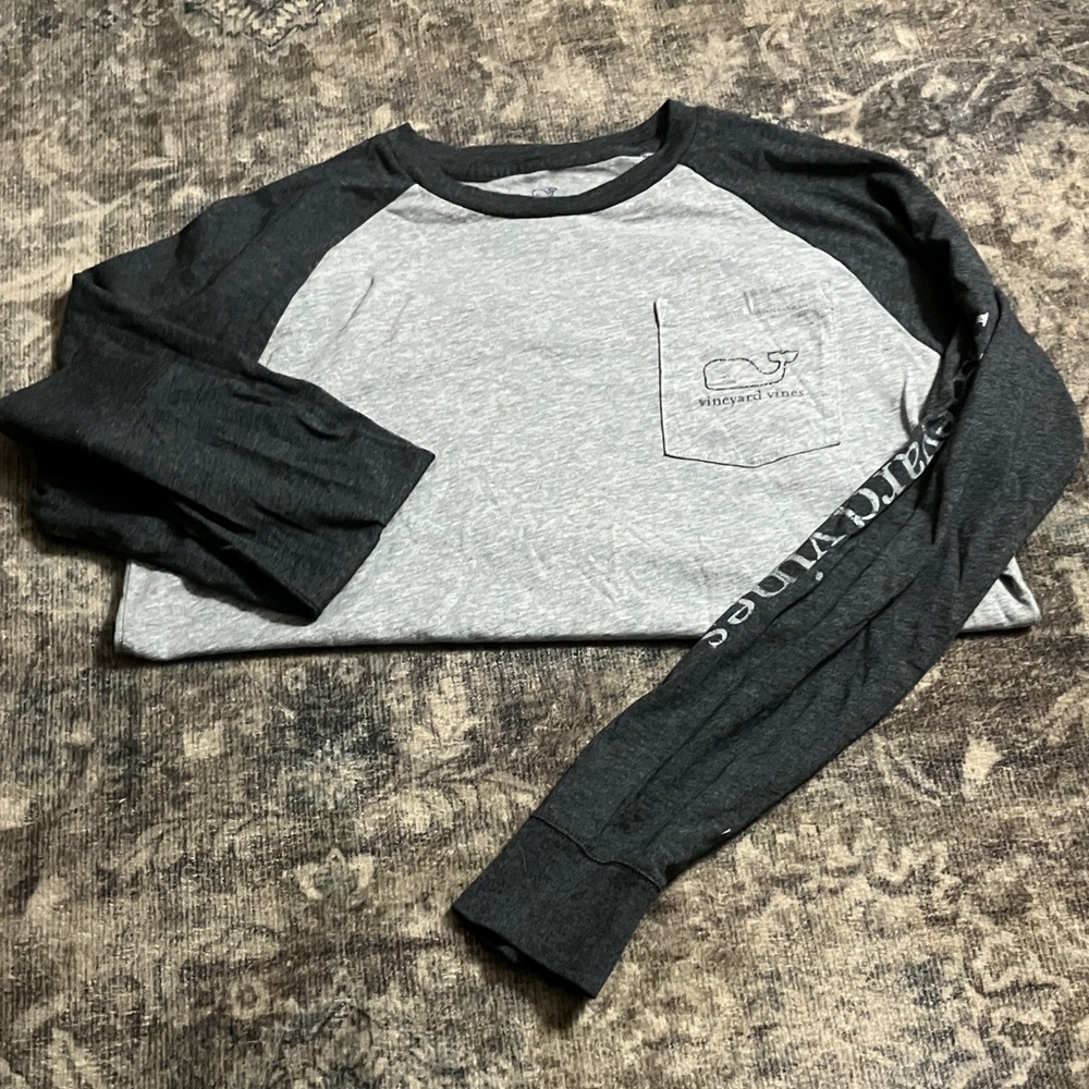 Vineyard Vines Kids Two-Tone Gray Long Sleeve Tee